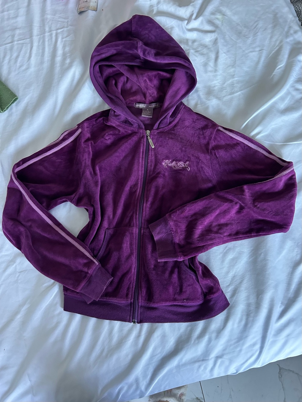 Y2K hale bob Purple Hooded Zip-Up Jacket